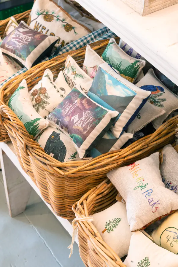 An assortment of balsam stuffed pillows to scent your home.