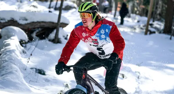 A competitor in a fat bike race.