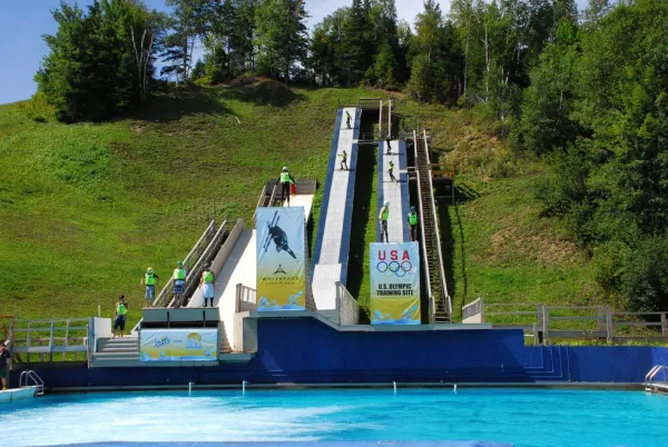 The bottom of the jumps in summer