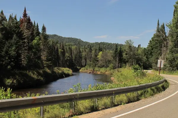 The Ausable River follows much of the route.