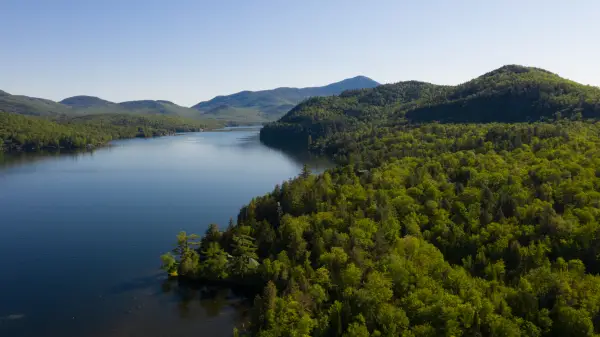 Lake Placid has room for boating and swimming in the summer.