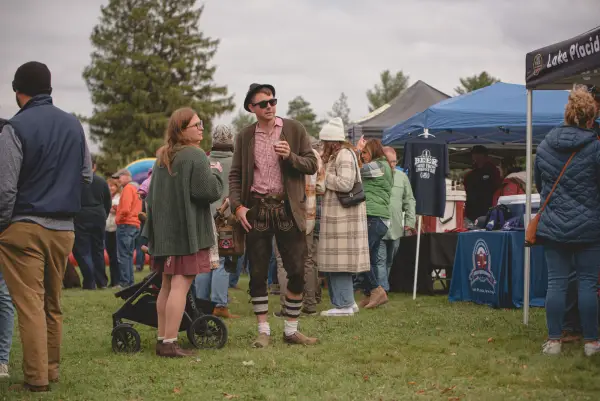 Couple enjoys their beer samples from the brewfest at OkTUPPERfest.
