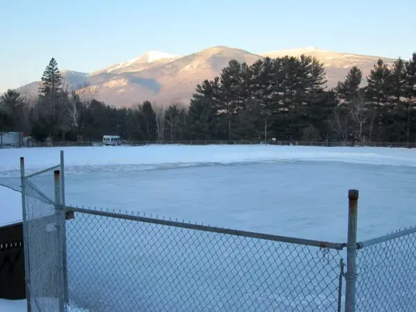 Free skating, weather permitting, with Whiteface Mountain as a backdrop.