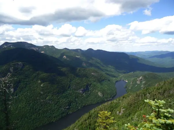 See Lower Ausable Lake from the summit of Mount Colvin.