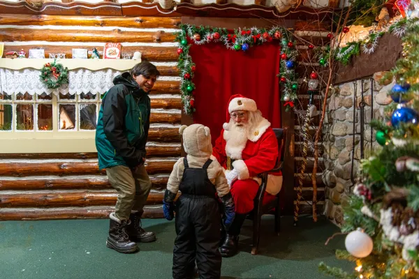 Village of Lights meeting Santa
