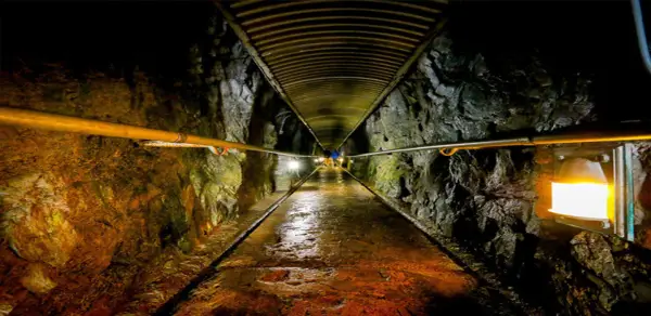 Tunnel to the elevator from the parking lot to the top of Whiteface