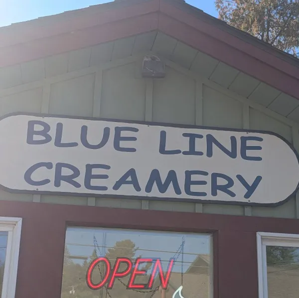 Blue Line Creamery sign