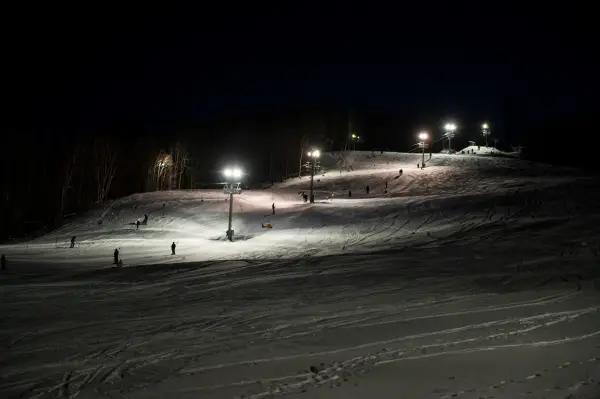 Night skiing setting at Pisgah