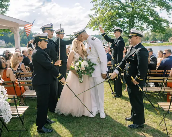 Marriage with military honors.