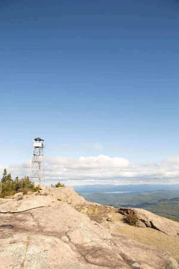 A firetower on top of a mountain