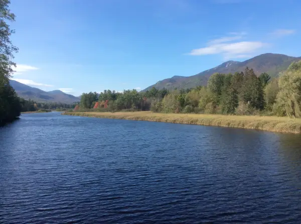 Some lovely mountain ranges are the backdrop at Franklin Falls Flow.