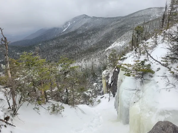 An icy spot on a winter hike
