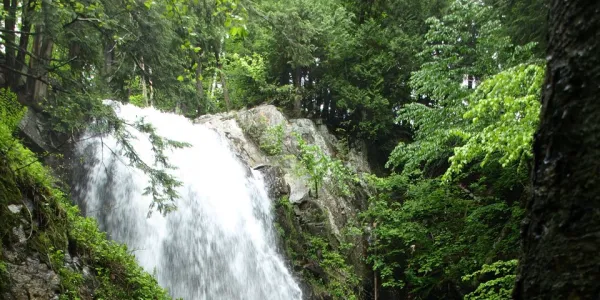 The top of a waterfall