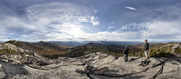 View from the top of a rocky summit.