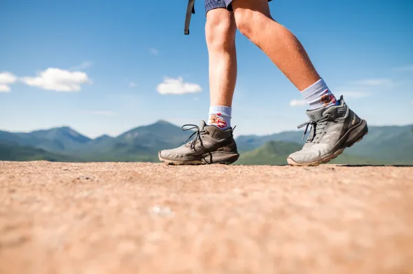 A person hiking on a trail.