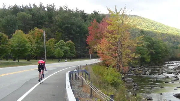 Route 9 along the Ausable River is a favorite spot to view foliage.