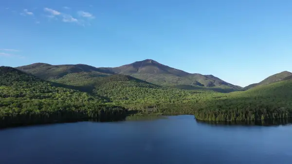 Looking at Whiteface Mountain from the waters of Lake Placid