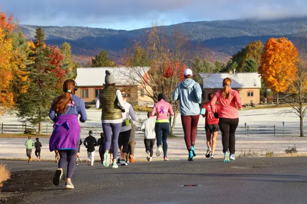 Athletes run