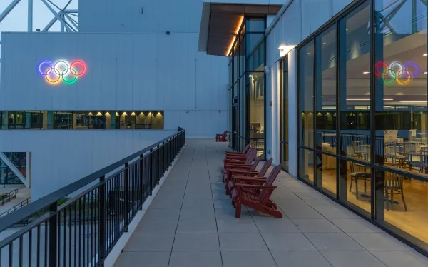 Exterior of Roamers Cafe at the Olympic Center.