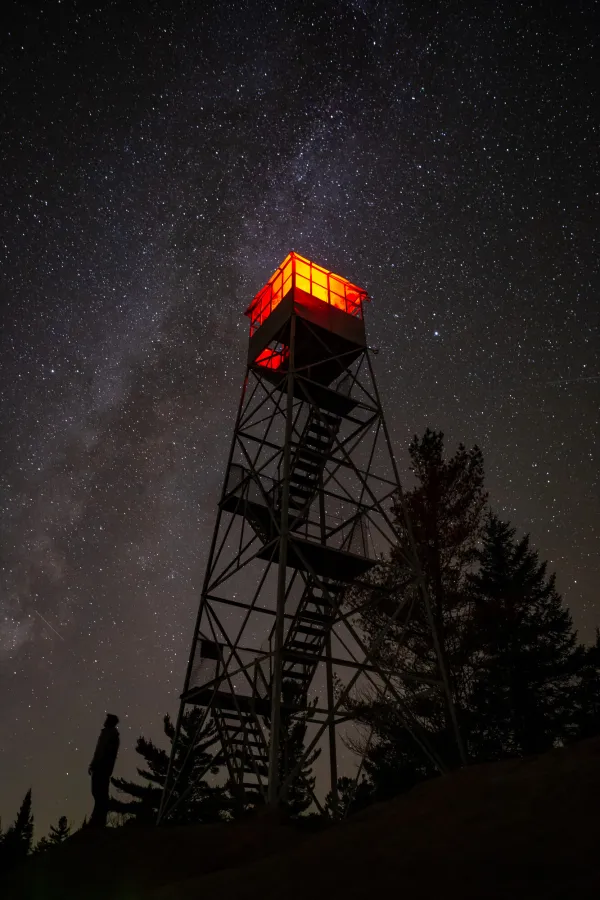 A starry fire tower hike in the Adirondacks.