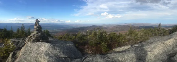 The expansive view from the top of a mountain