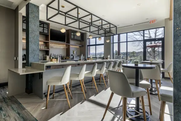 Ample space is the luxurious modern bar area