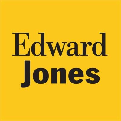 Black text Edward Jones with mustard background