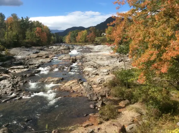 Jay Rocks are a popular swimming spot and summer and photograph subject in fall.