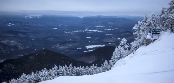 Winter view from the summit of Whiteface Mountain