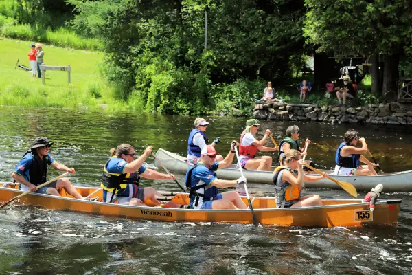 4 person boats in a neck to neck race