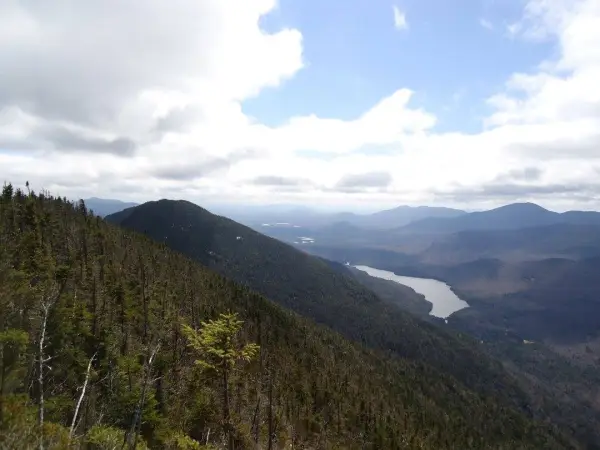 See Lower Ausable Lake from the summit of Mount Colvin.