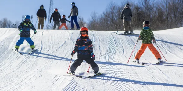 Young skiers on Mt Pisgah