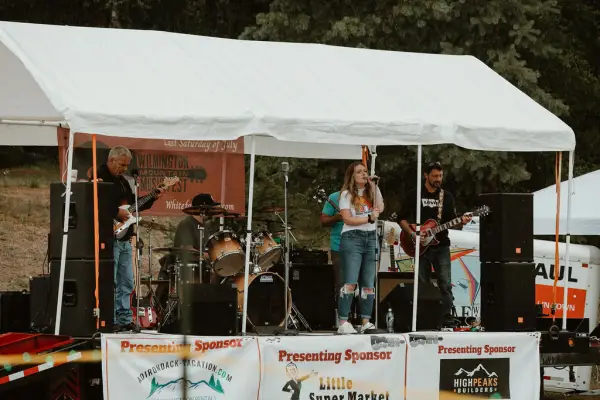 Band playing on side stage at Wilmington Mtn Music Fest