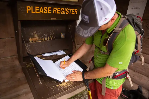 Always sign the register, before and after the hike.