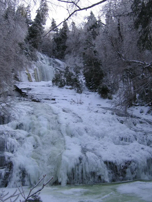 Liquid or solid, Wanika Falls is a great stop on the Northville-Lake Placid Trail.