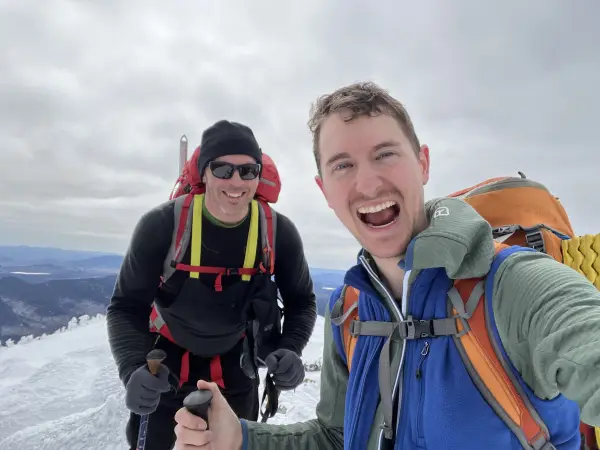 Happy faces after a winter mountaineering ascent