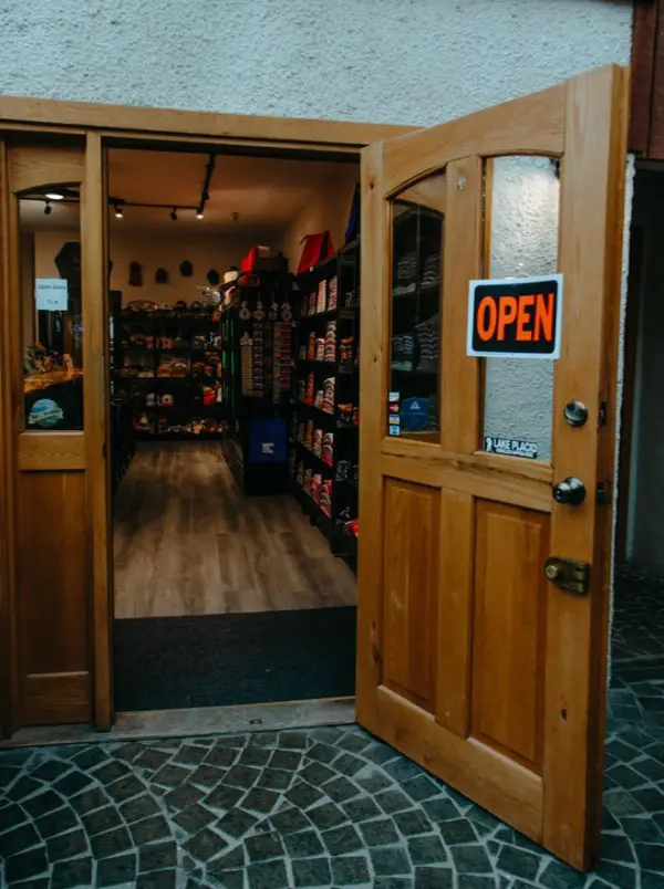Looking through the entry way door