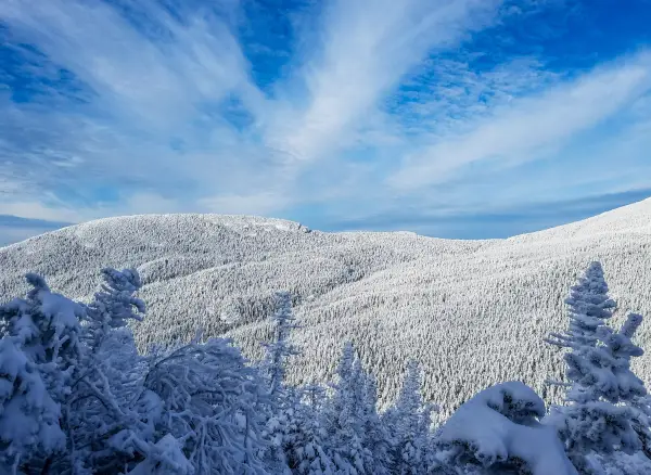 A view of snow-covered peaks