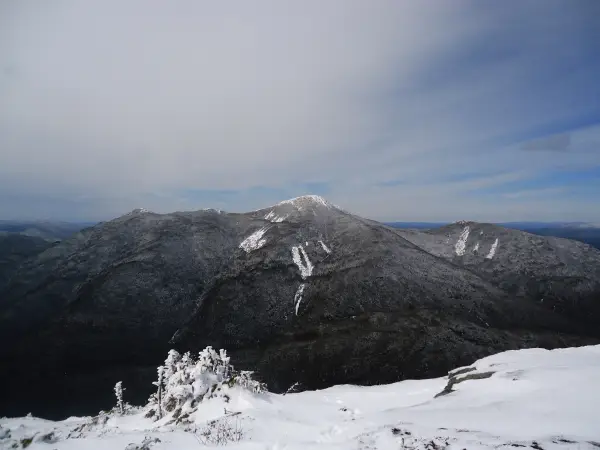 A snowy mountain view