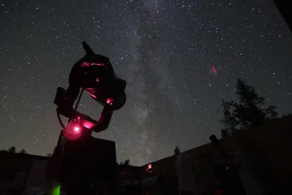 Telescope viewing the Milky Way at the Adirondack Sky Center & Observatory
