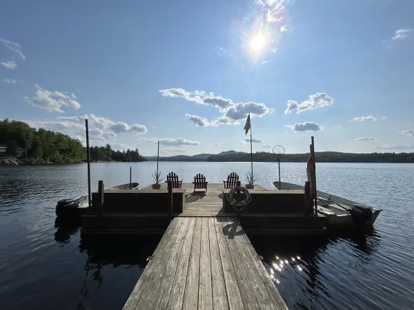 large dock with landing on a sunny day