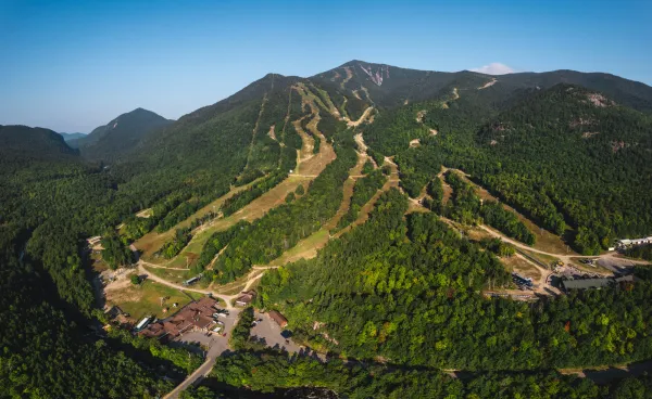 Drone shot of Whiteface Mountain in Wilmington, NY.