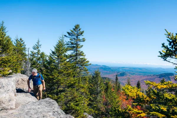 A hiker on Catamount.
