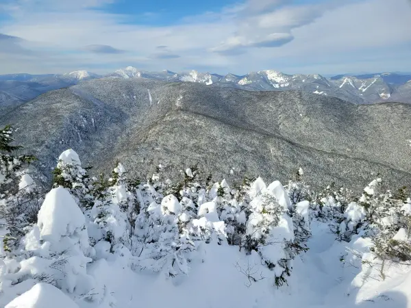 A wintry mountain view