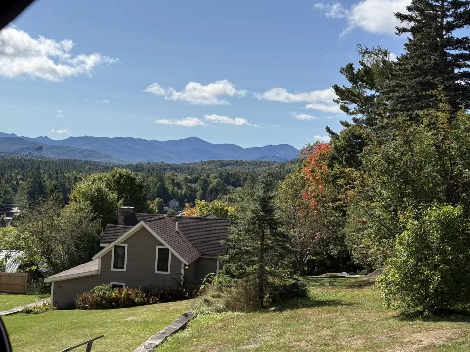 Fall foliage views starting in Lake Placid.