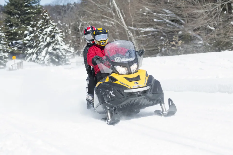Snowmobiling in the Adirondacks.