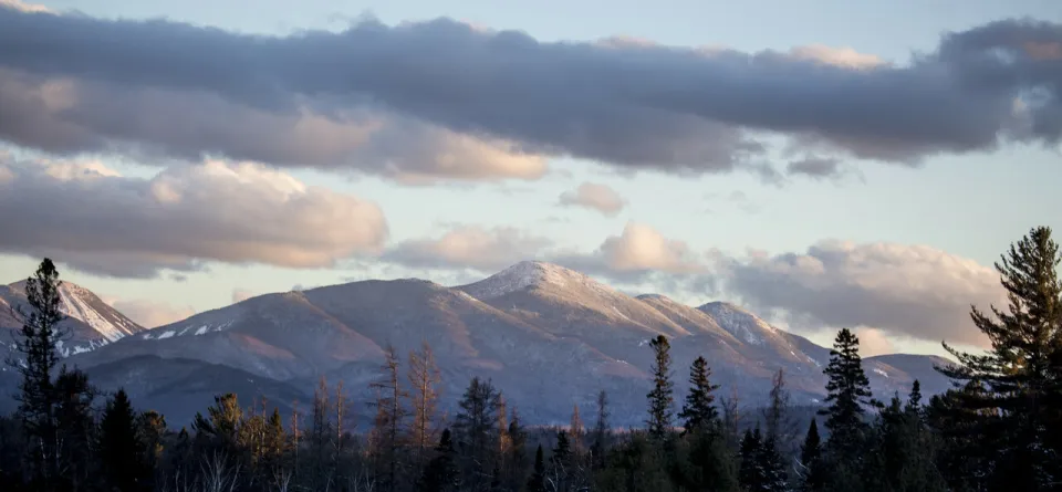 A view of a winter sunset in the Adirondacks.