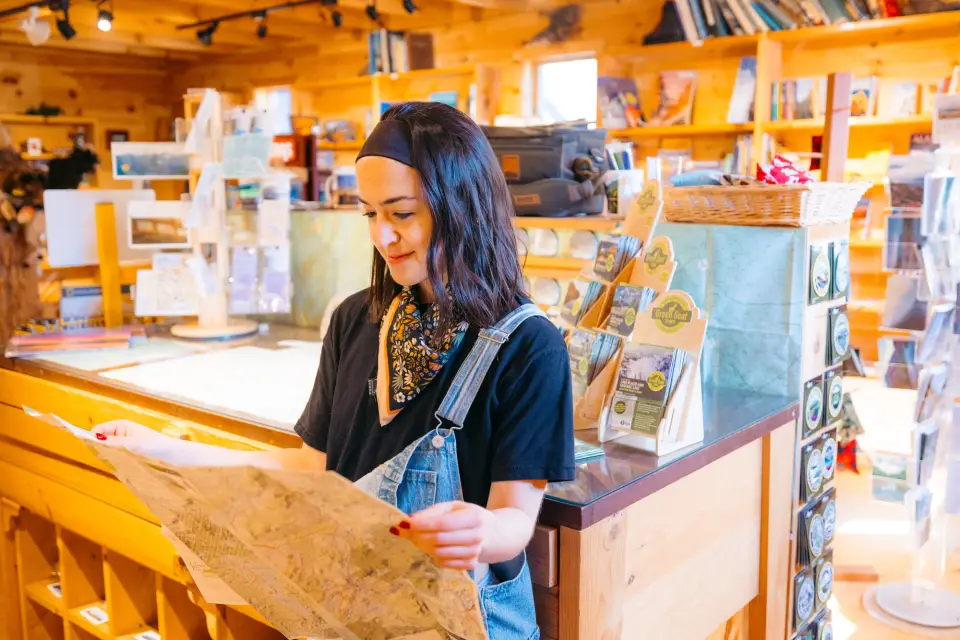 A woman shopping inside a local store in Lake Placid.