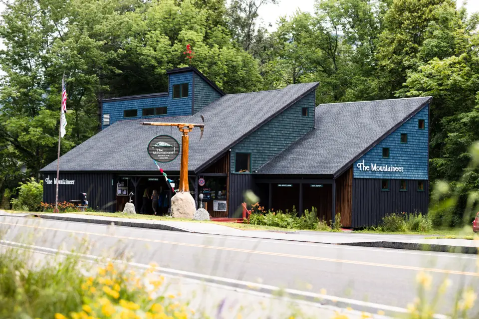 The Mountaineer outdoor gear store during summer.