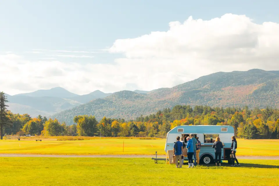 The Lake Placid farmers market in the fall.